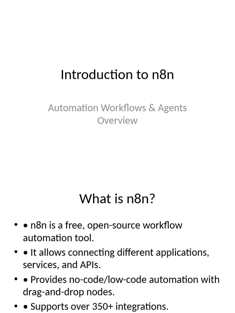 n8n Workflow Automation Overview | PDF