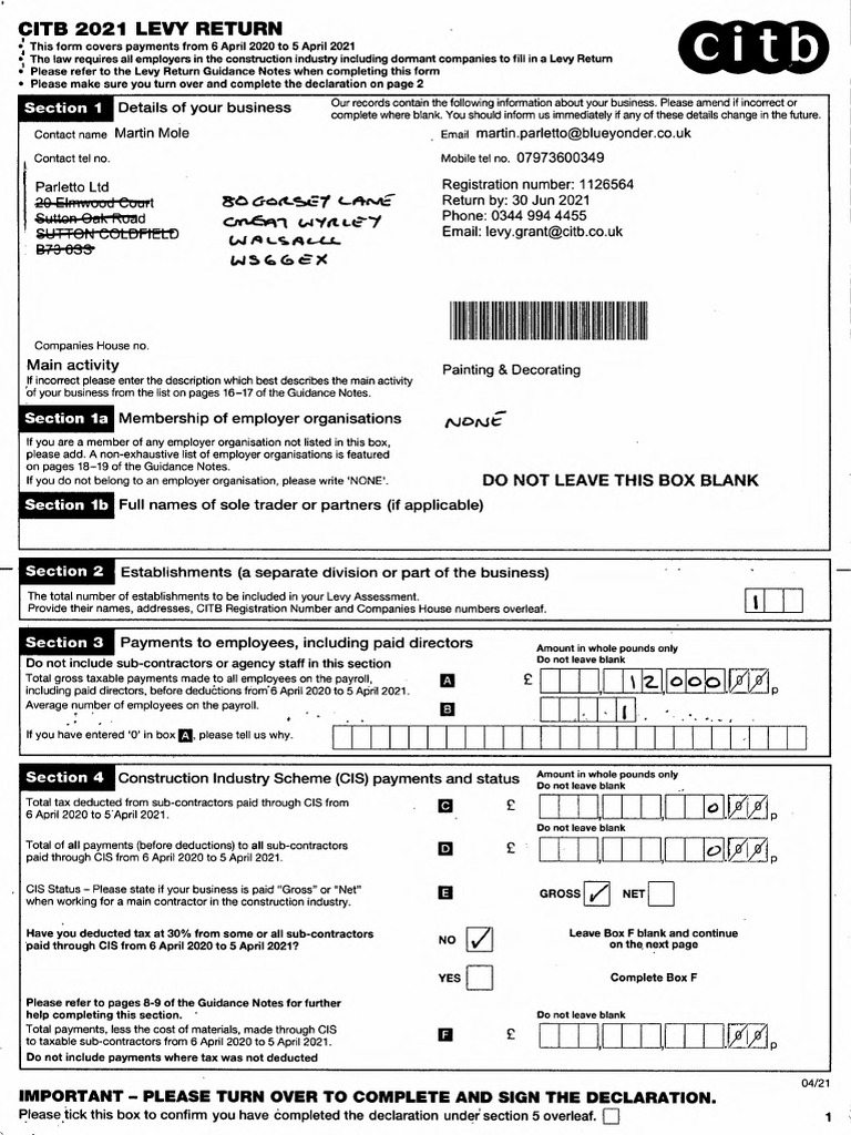 Levy Returns 2021-10-11 (920006015) | PDF | Payroll | Tax Deduction