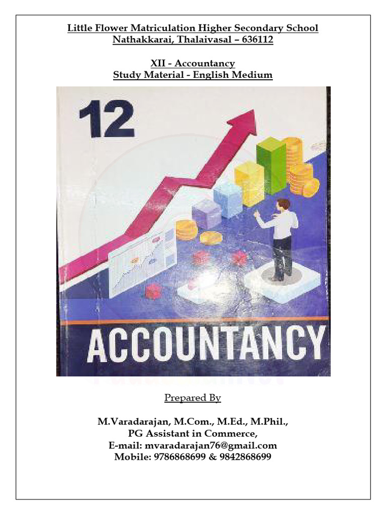 XII Accountancy Study Material Guide | PDF | Financial Accounting | Taxes