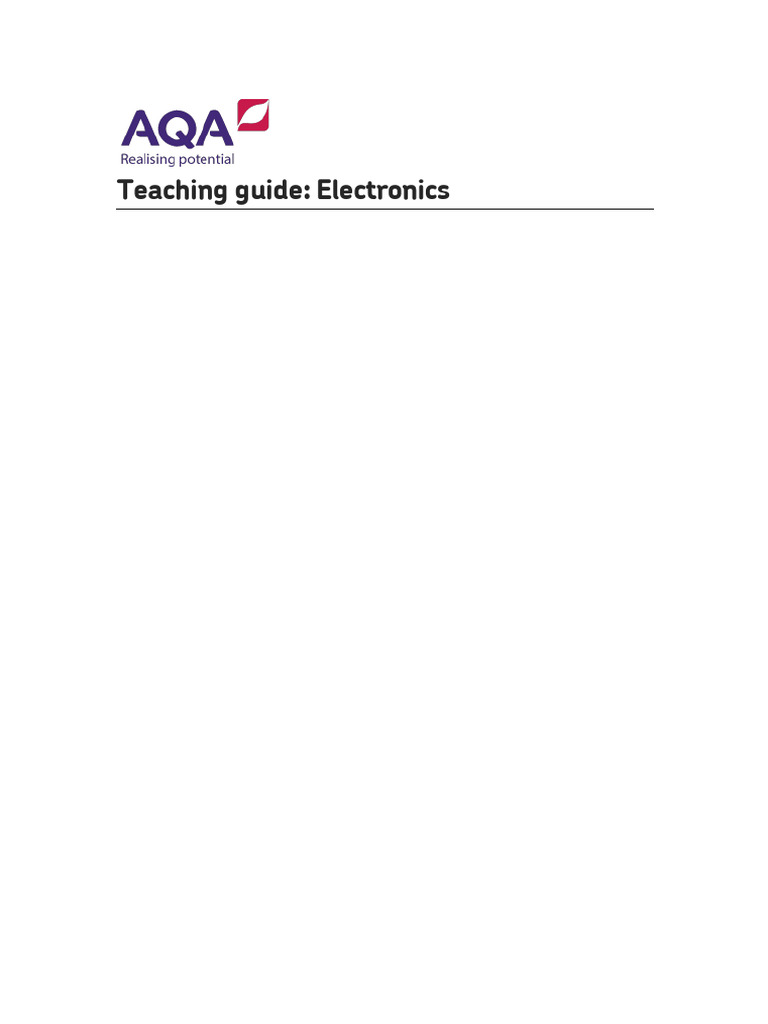 AQA A-Level Physics: Electronics Guide | PDF | Inductor | Operational ...