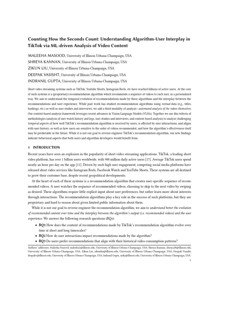 TikTok Algorithm User Interaction Analysis | PDF | Cluster Analysis ...