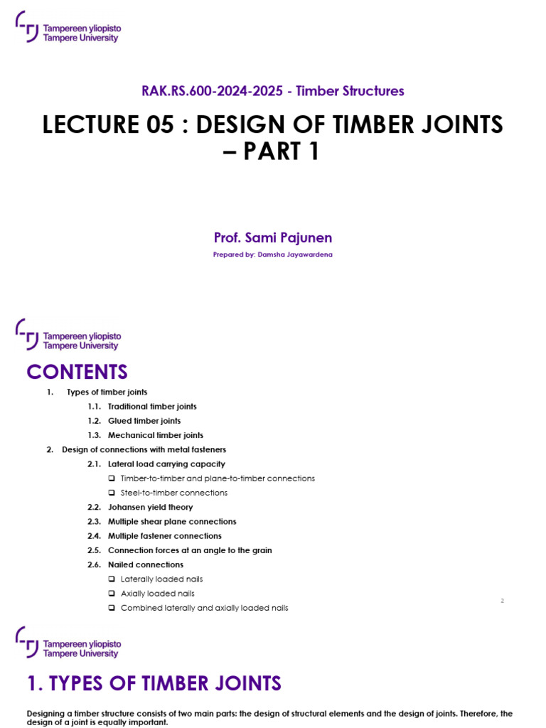 Timber Structures-Design of Timber Joints - Part1 | PDF | Screw | Ductility