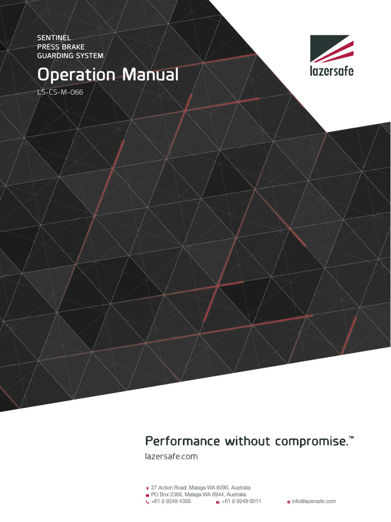 Sentinel Press Brake Guard Manual | PDF | Menu (Computing) | Safety