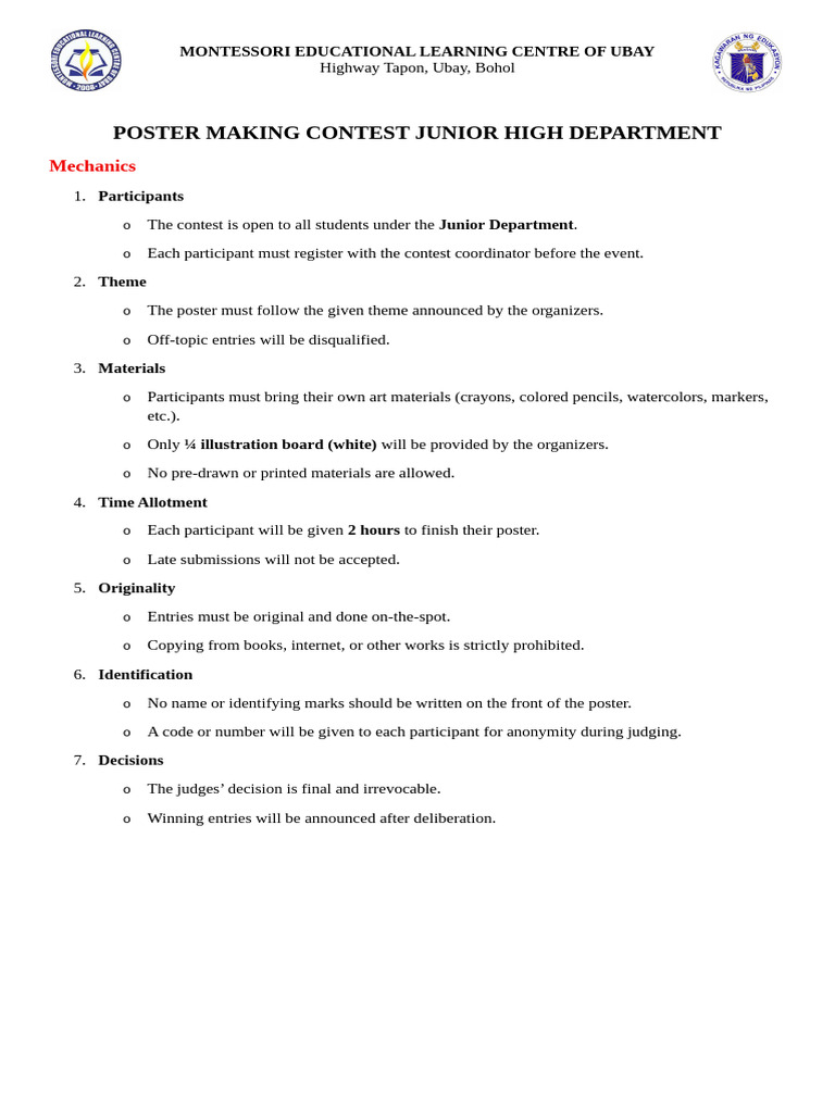 Poster Making Contest Guidelines | PDF