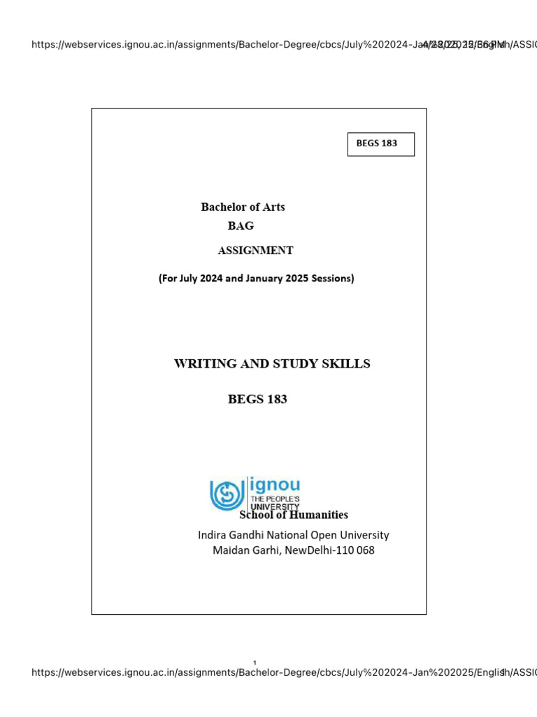 BA Writing and Study Skills Assignment | PDF | Study Skills | Learning