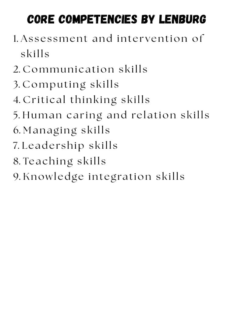 Core Competencies Assessment Guide | PDF