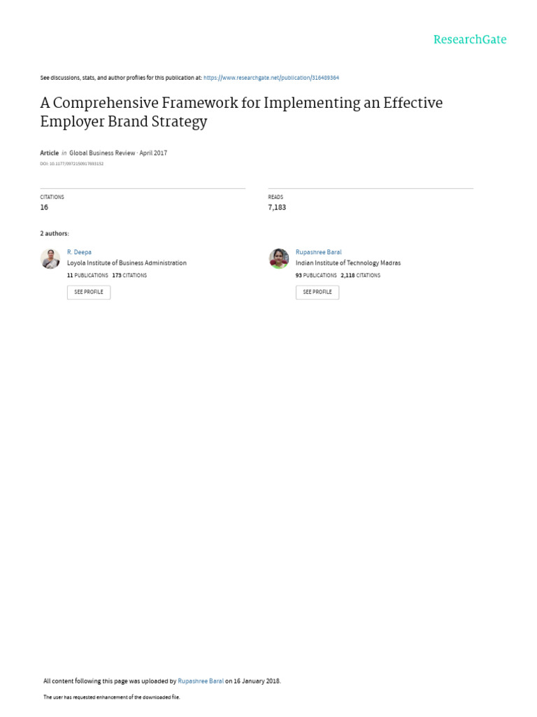 Effective Employer Brand Strategy Framework | PDF | Business Model ...