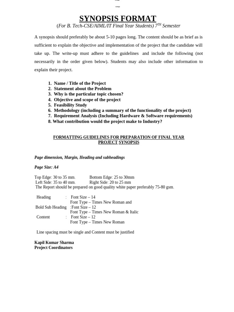 Final Year Project Synopsis Guidelines | PDF | Chess Theory | Chess