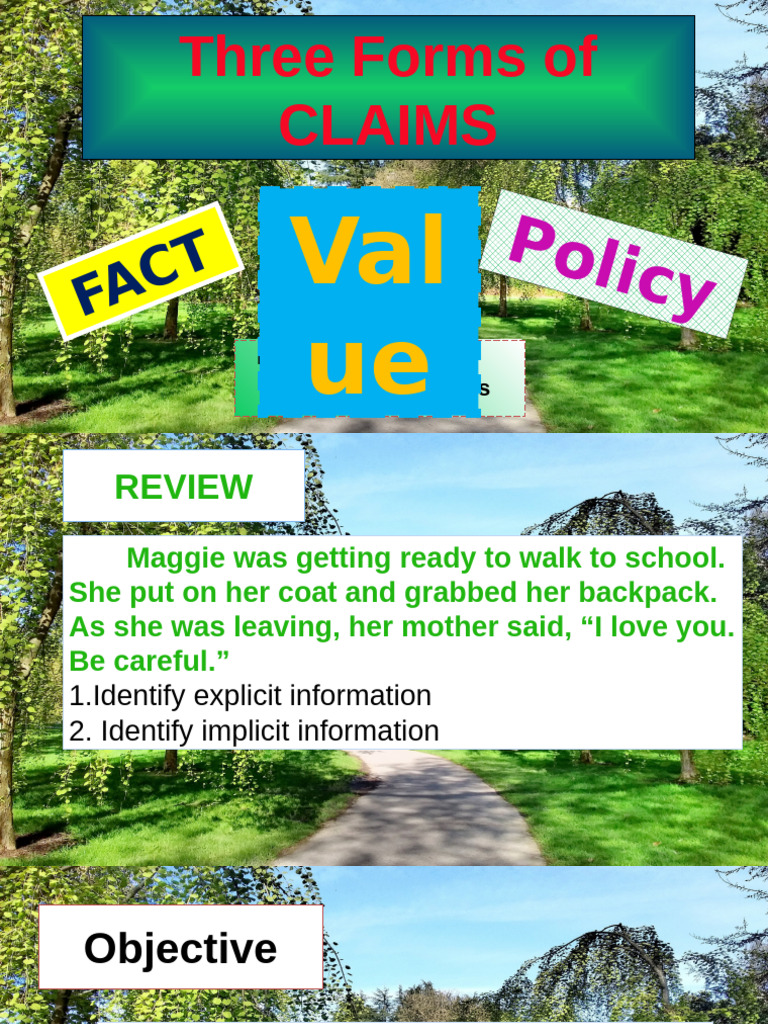 Claims of Fact, Value and Policy | PDF