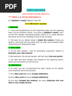 3rd Speaker Debate Structure Guide | PDF