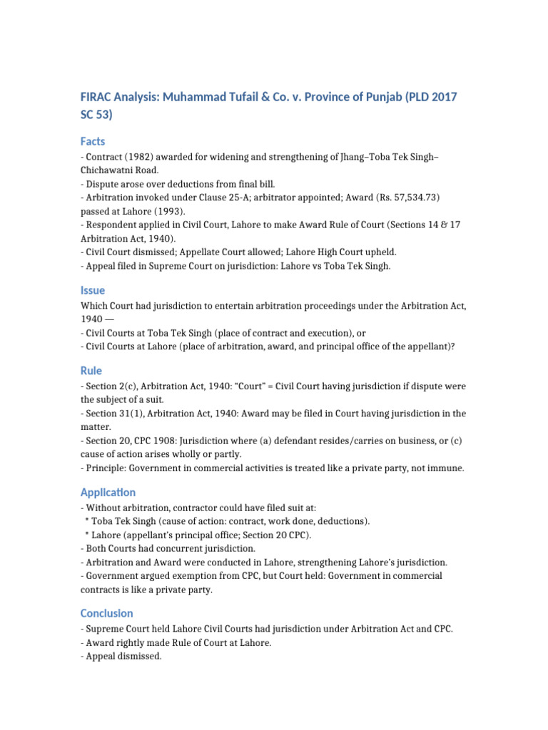 Jurisdiction in Arbitration: SC Ruling | PDF