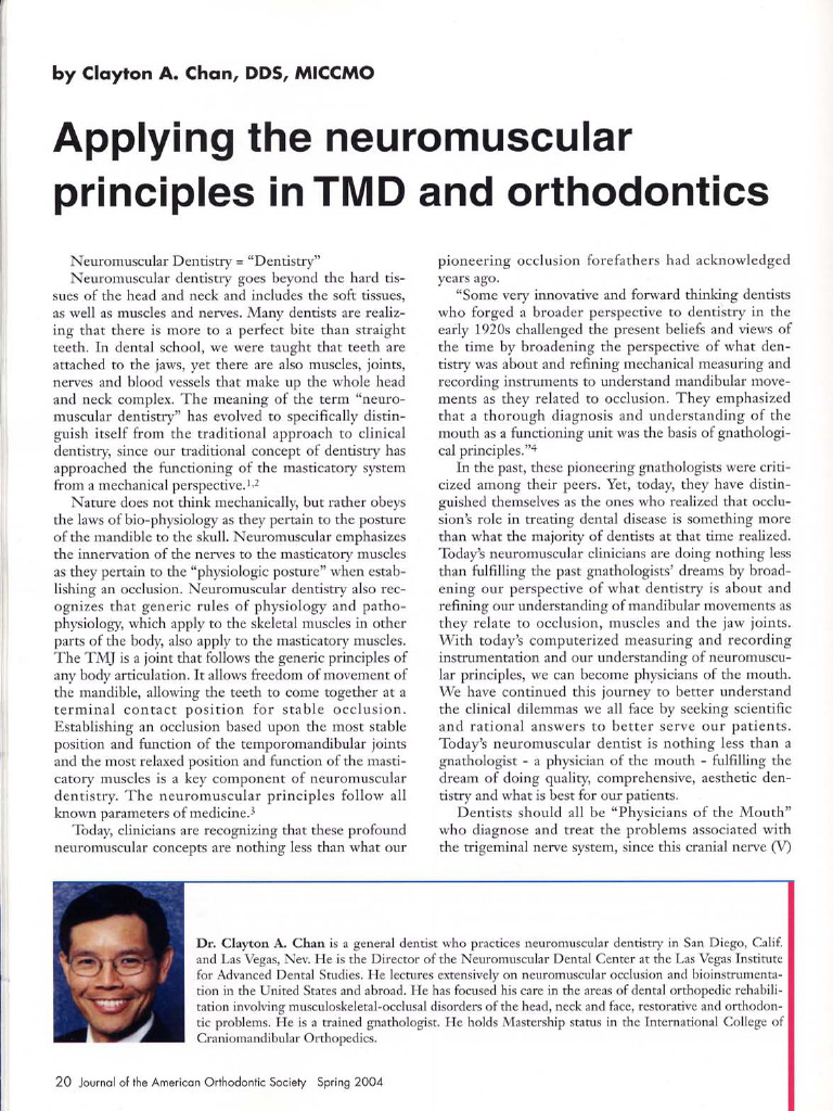 Applying The Neuromuscular Principles in TMD and Orthodontics by ...