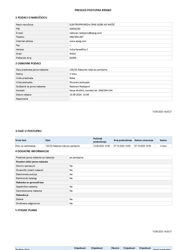 Pregled Postupka 99683 | PDF
