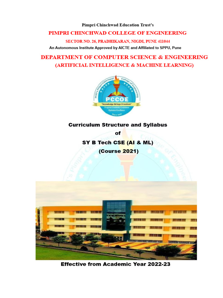 PCCOE SY B.Tech AI & ML Syllabus | PDF | Matrix (Mathematics) | Determinant