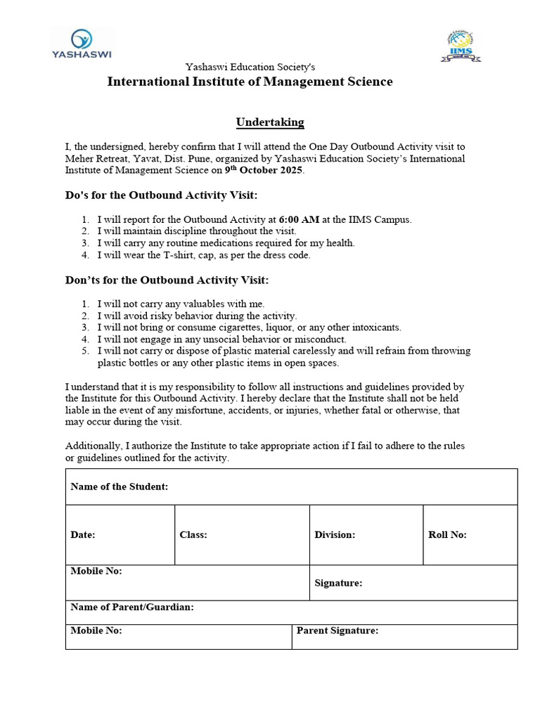 Outbound Activity Guidelines for Students | PDF