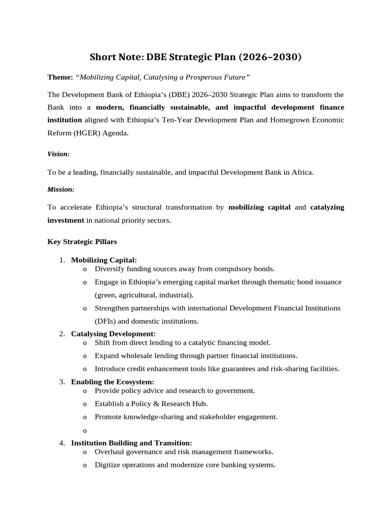 DBE Strategic Plan 2026-2030 Overview | PDF