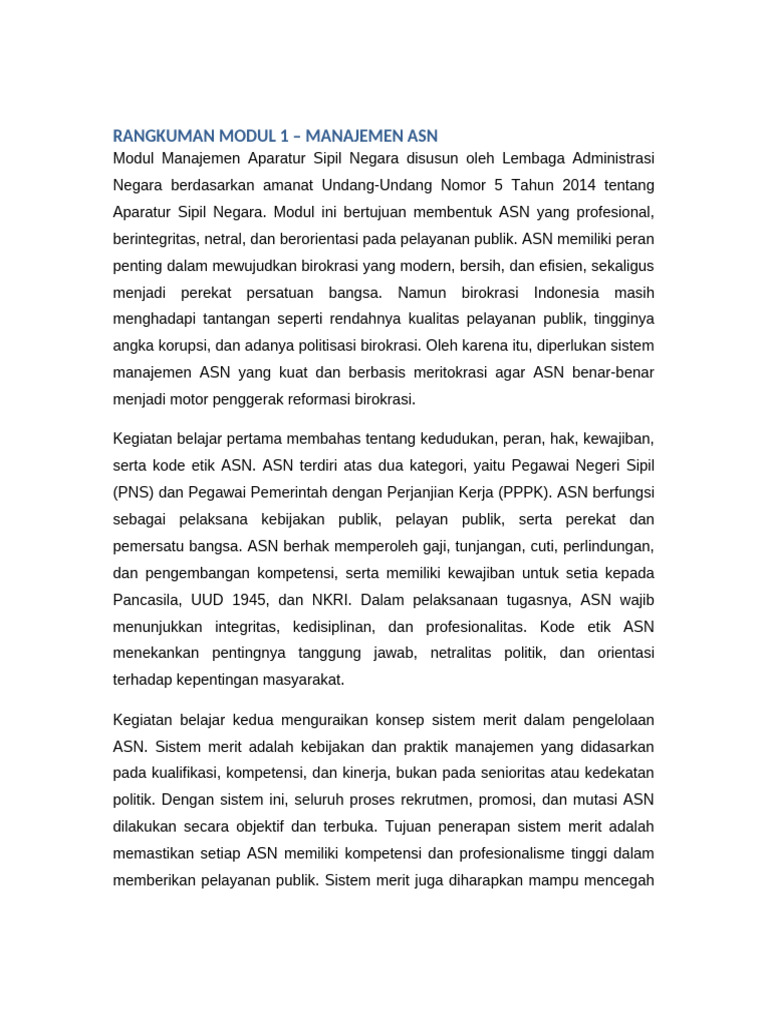 Manajemen dan Smart ASN Modern | PDF