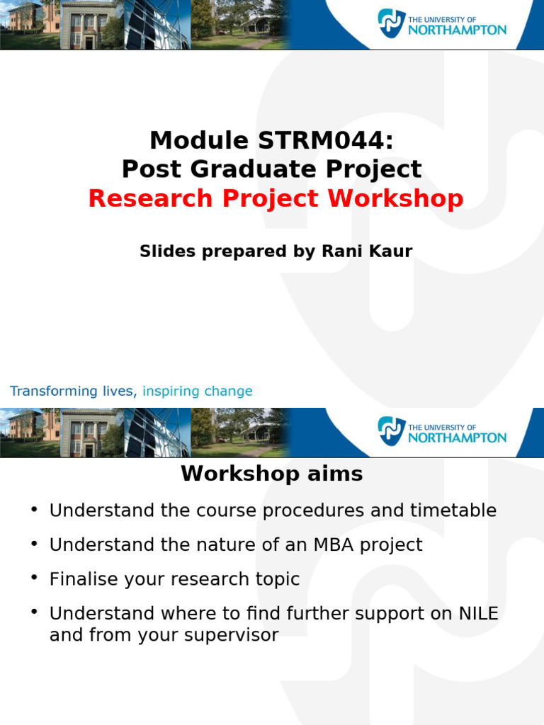 MBA Research Project Workshop Guide | PDF | Cognition | Human Communication