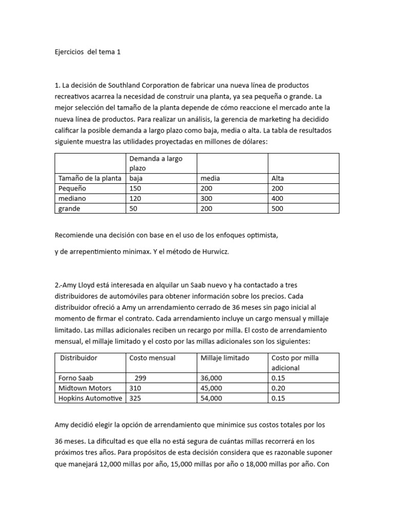 Ejercicios Del Tema 1 PDF | PDF