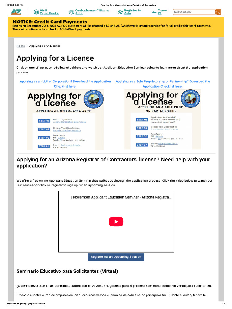 Arizona General Contractor License Guide | PDF | Identity Document ...