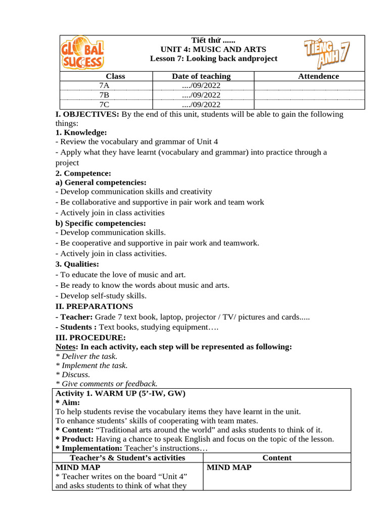 Unit 4 Music and Arts Review Guide | PDF | Vocabulary | Learning