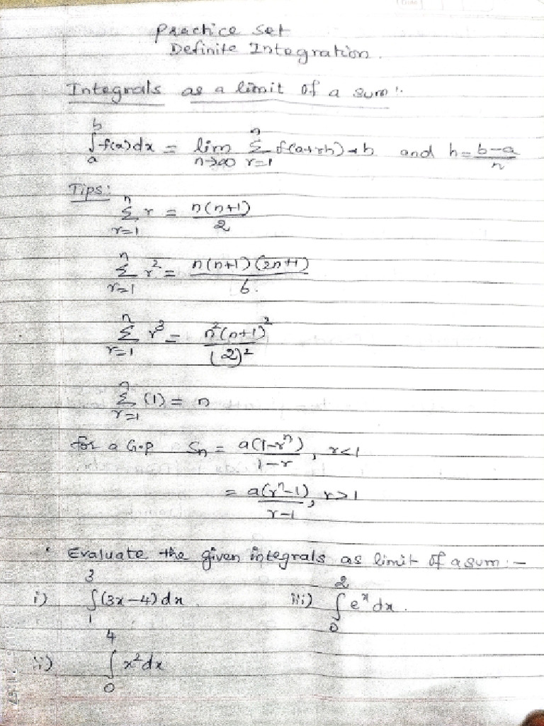 Definite Integration | PDF
