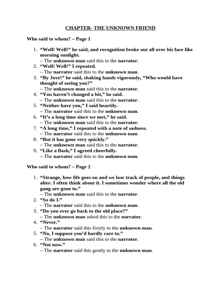 Encounter with an Unknown Friend | PDF