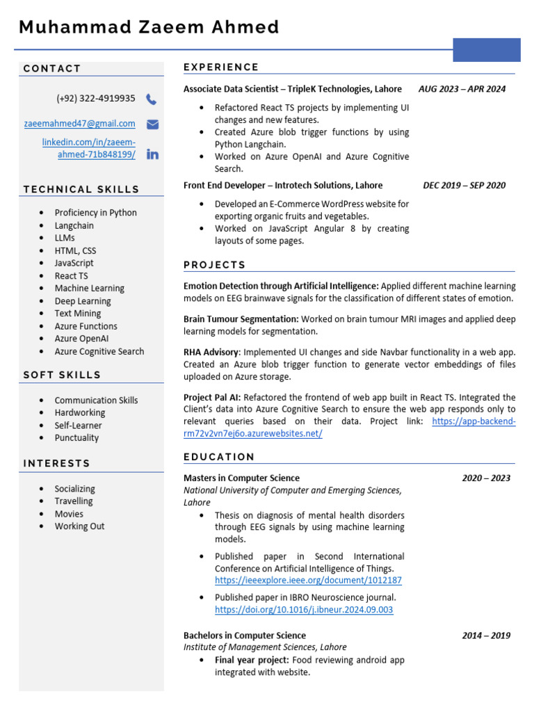 Data Scientist & Developer Resume | PDF | Machine Learning | Artificial ...