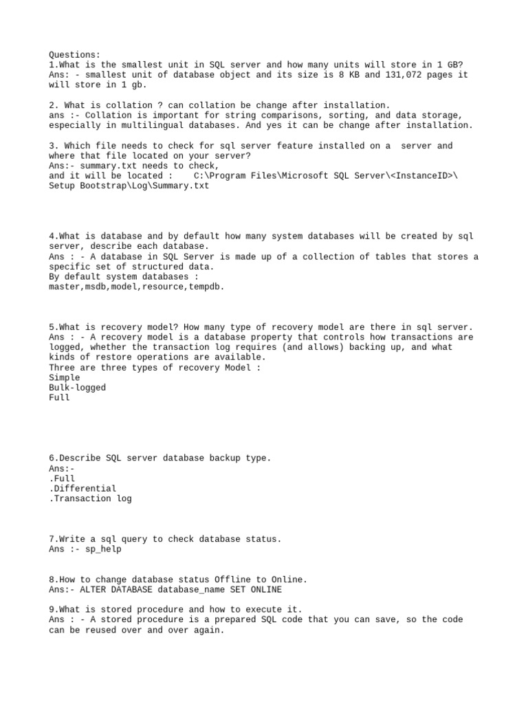 SQL Server Basics: Key Concepts Explained | PDF | Microsoft Sql Server ...