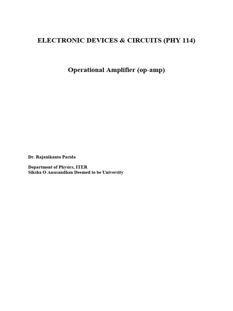 2 M.SC - Op-Amp | PDF | Operational Amplifier | Amplifier