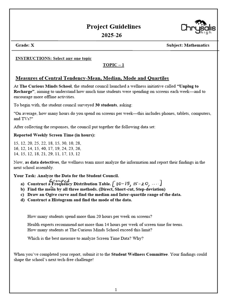 Math Project Guidelines for Students | PDF