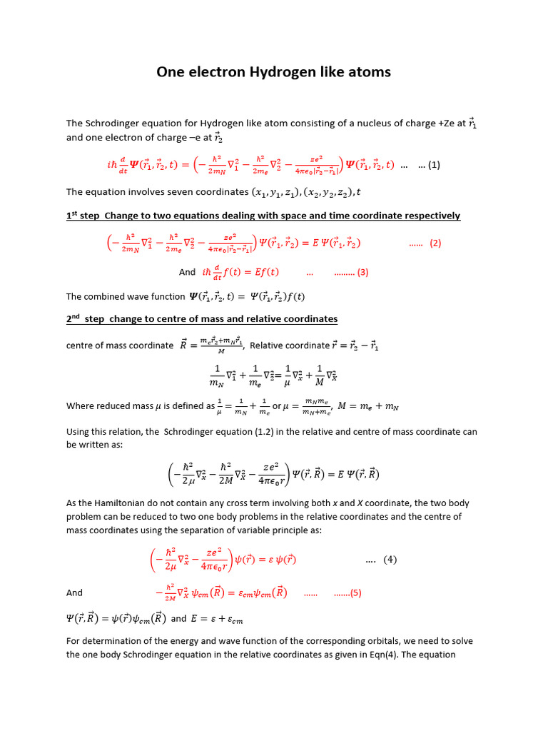 Quantum Lecture 10 - Hydrogen Atom | PDF | Atomic Orbital | Electron