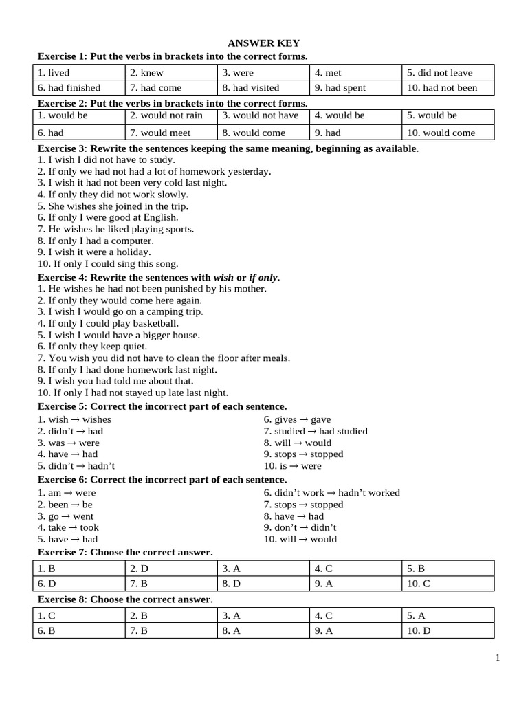Verb Form Exercises and Answers | PDF | Chess | Chess Theory