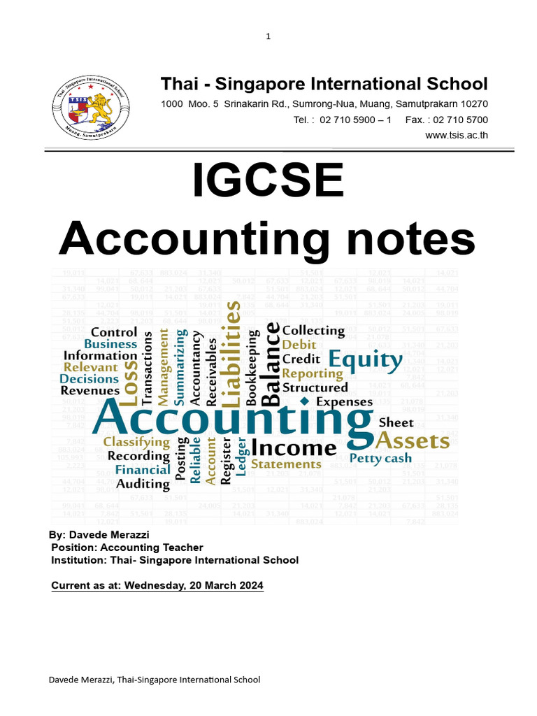 IGCSE Accounting Notes Overview | PDF | Debits And Credits | Depreciation