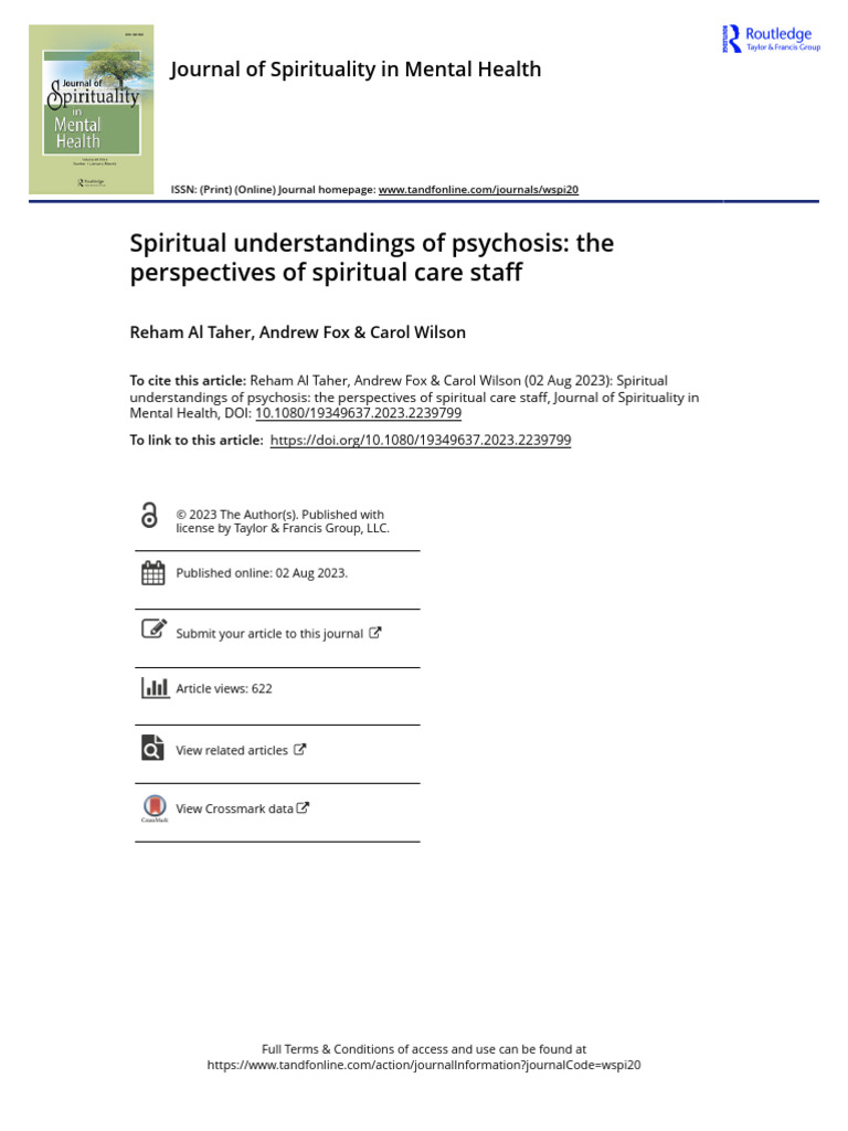 Spiritual Care Staff Insights on Psychosis | PDF | Psychosis | Spirituality