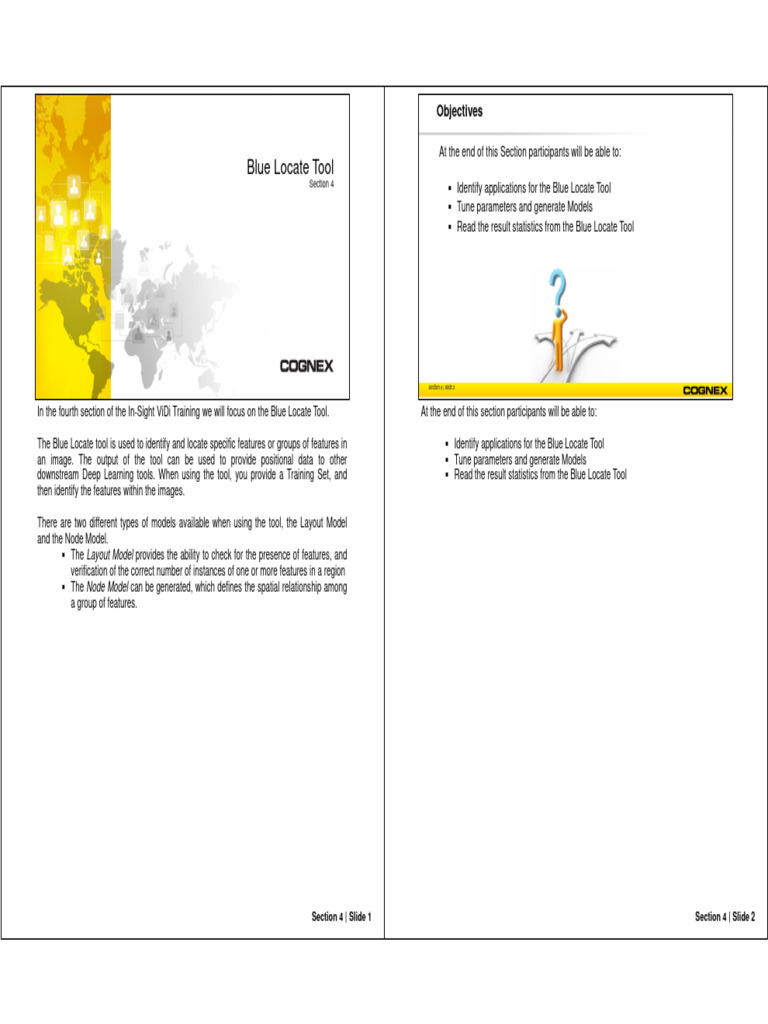 In-Sight ViDi Blue Locate Tool Guide | PDF | Verification And ...