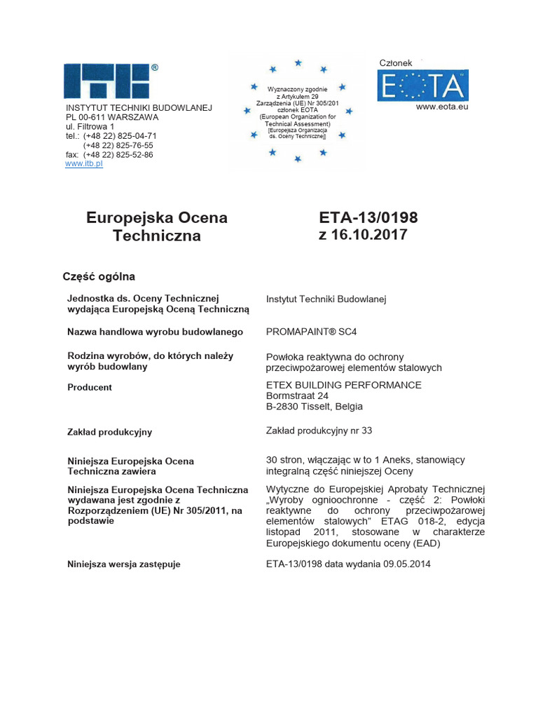 Eta 13 0198 Promapaint sc4 2017 v2 | PDF