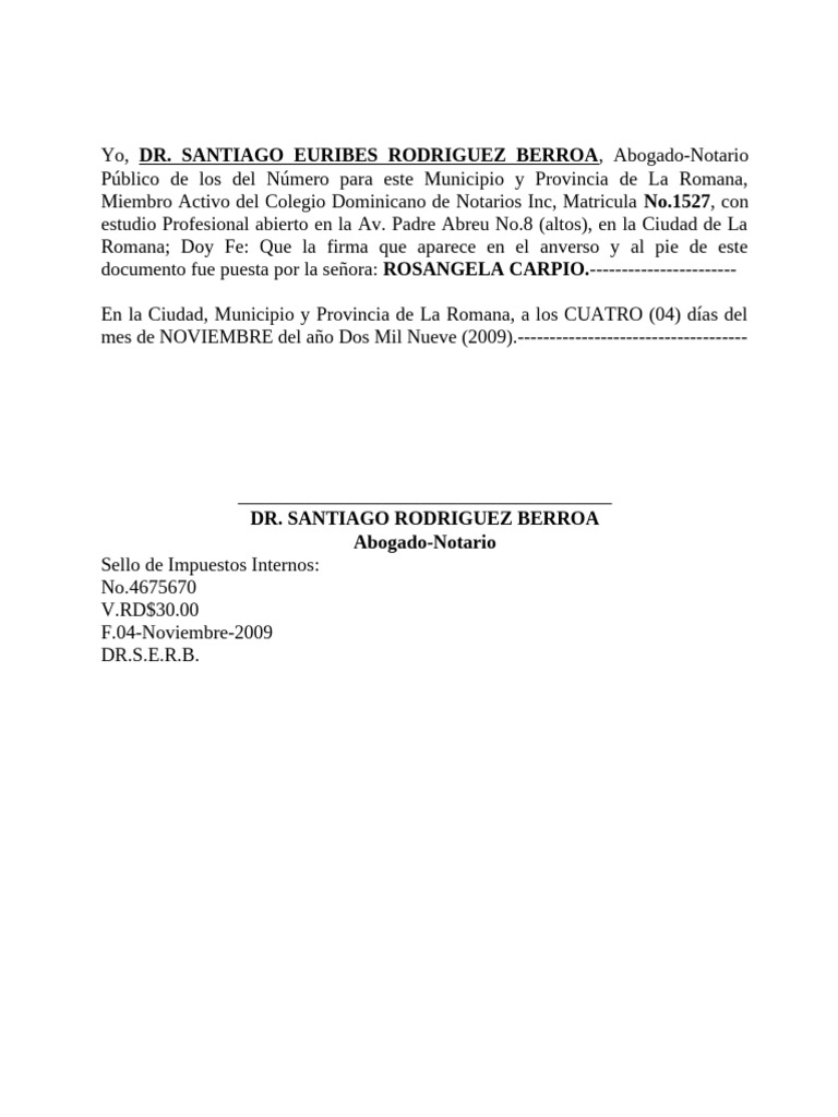 Compulsa de Pasaporte Notarial | PDF