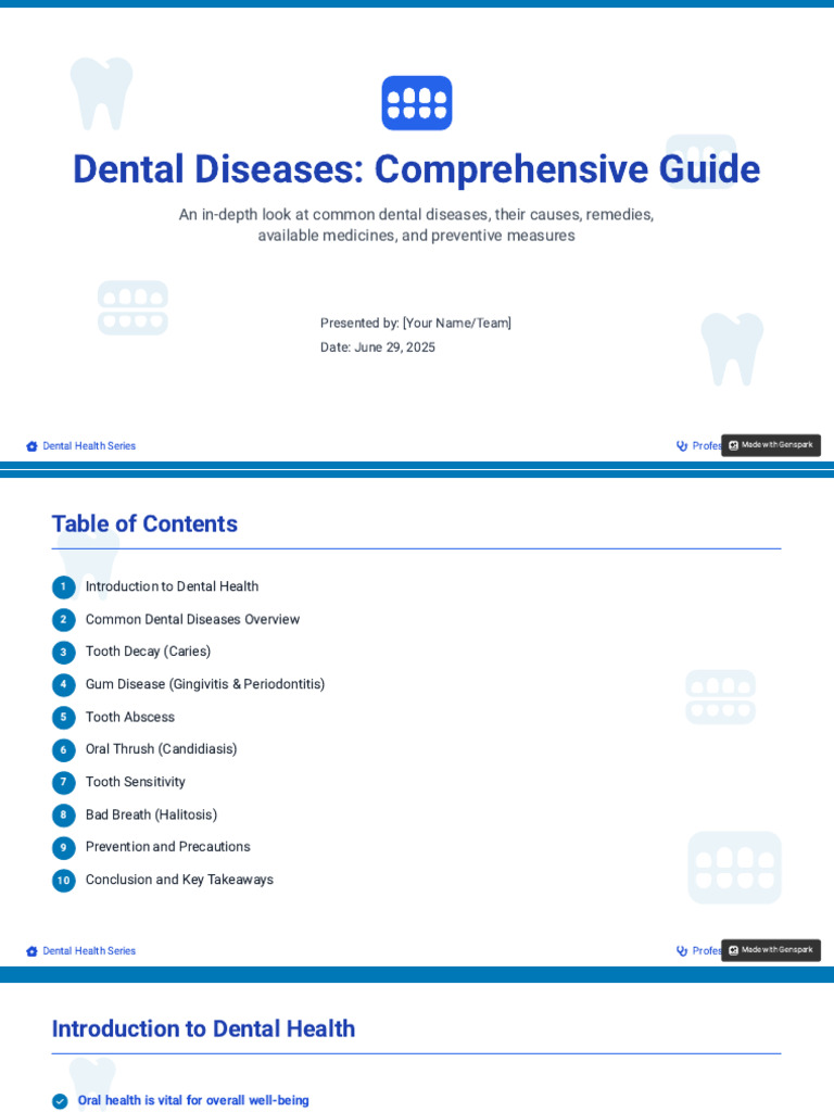 Comprehensive Guide to Dental Diseases | PDF | Oral Hygiene | Dentistry