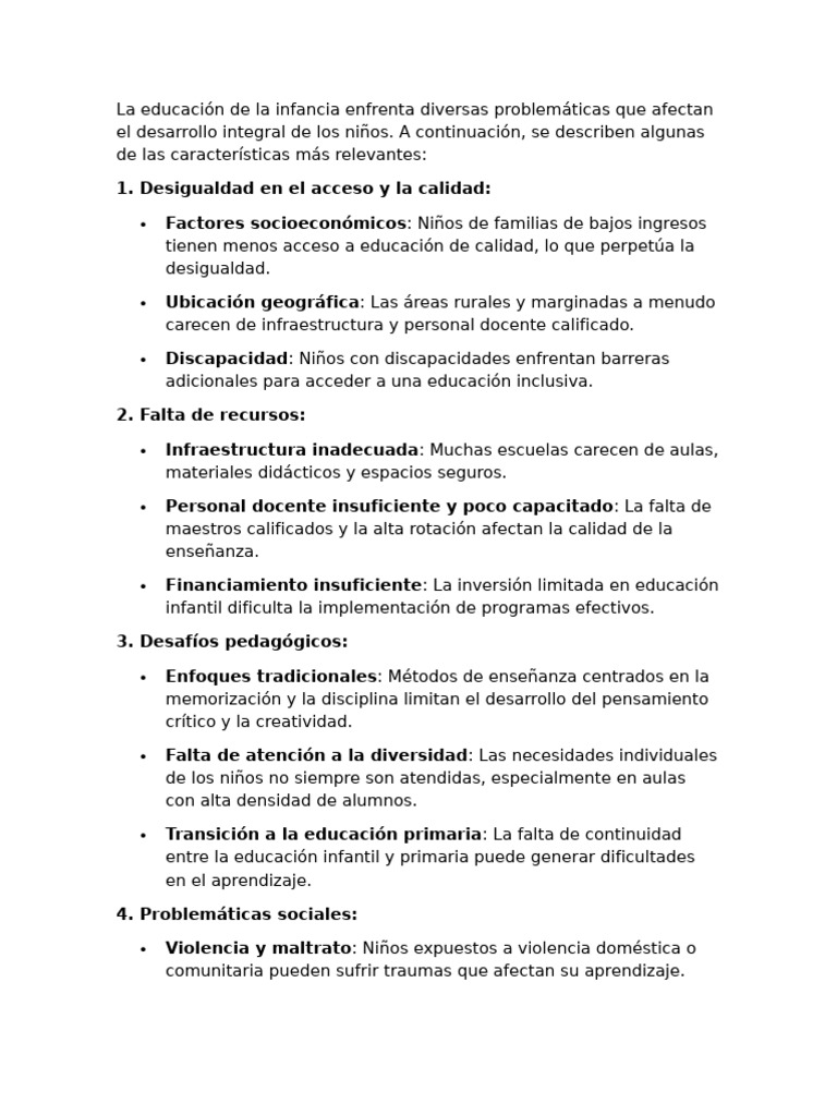 Desafíos en la Educación Infantil Actual | PDF | Educación de la ...