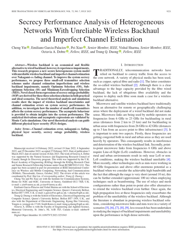 Secrecy Analysis in Heterogeneous Networks | PDF | Telecommunications ...