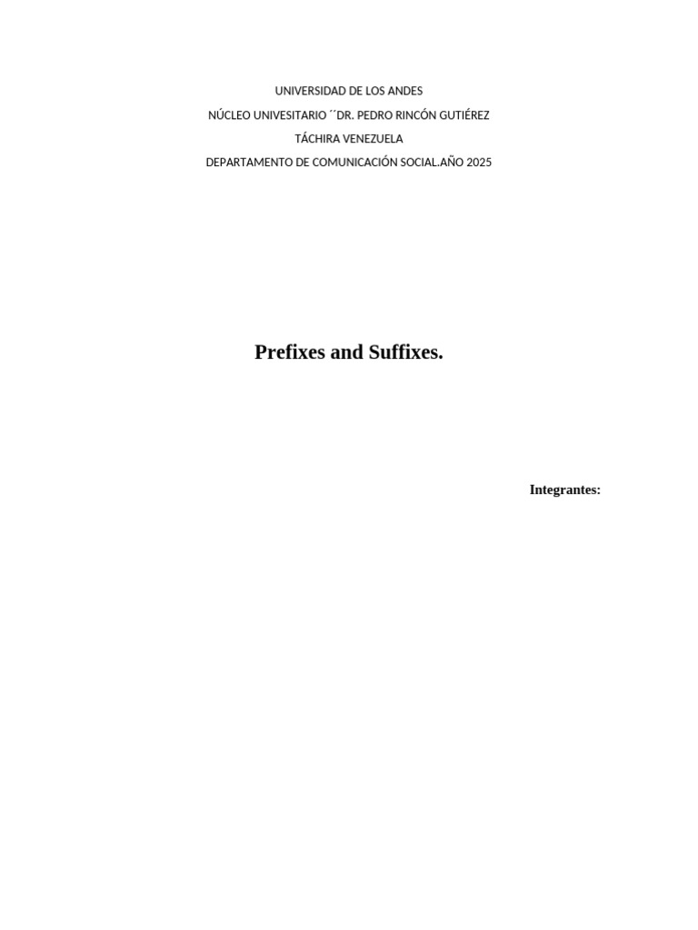 Prefixes and Suffixes Exercises Guide | PDF