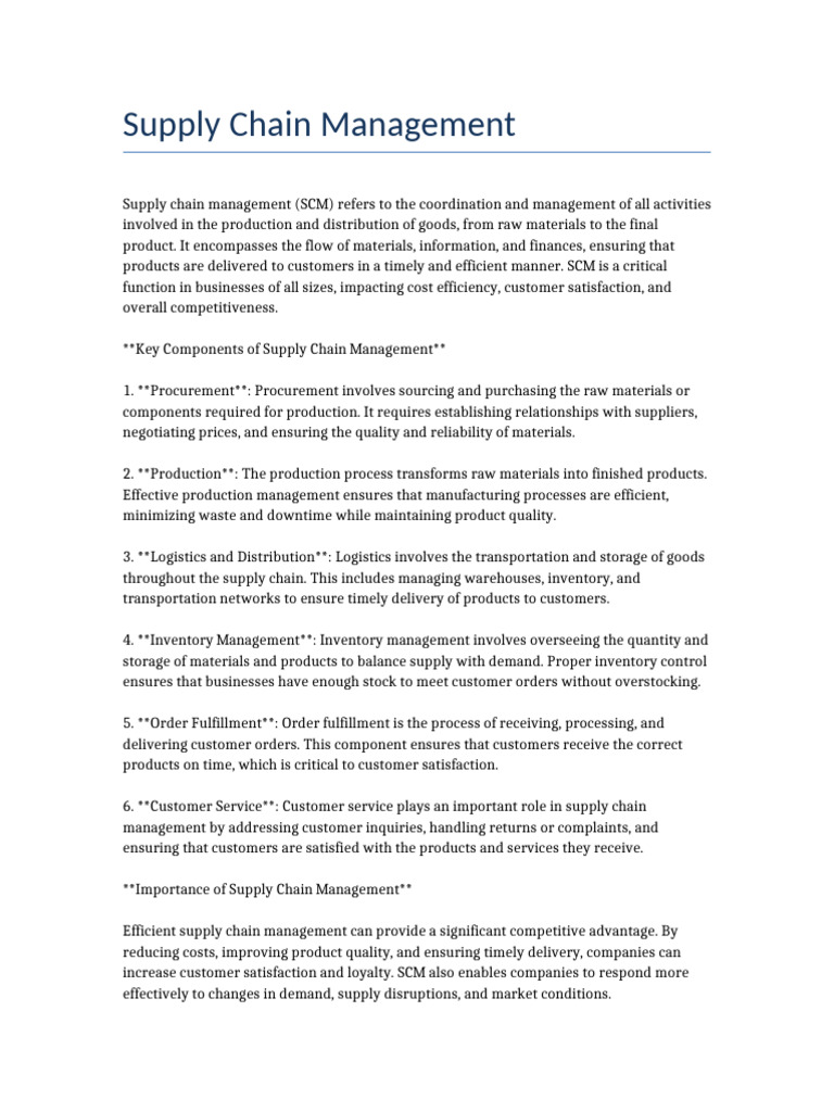 Essentials of Supply Chain Management | PDF | Supply Chain Management ...