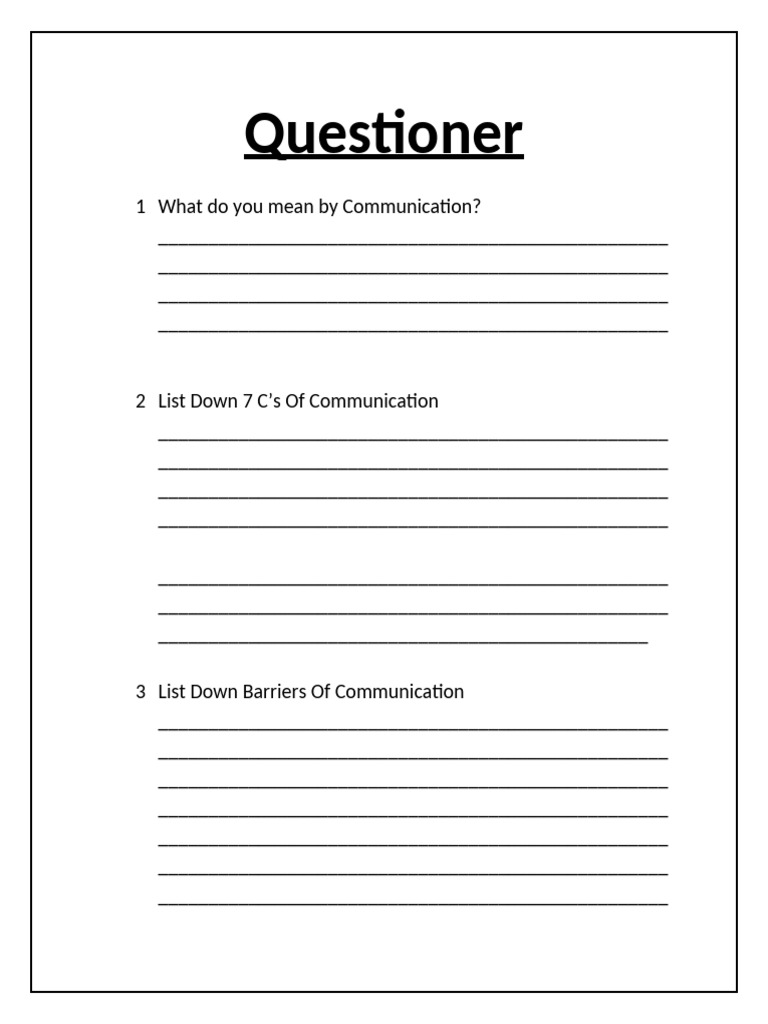 Questioner For Effective Communication | PDF