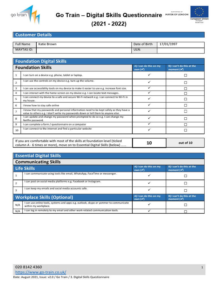 Go Train Digital Skills Assessment 2021 | PDF | Internet | Password