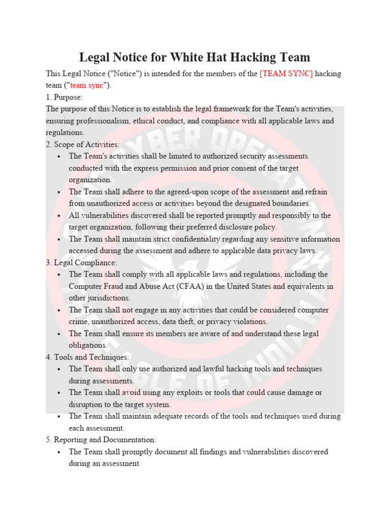 Legal Notice | PDF | Security Hacker | Regulatory Compliance