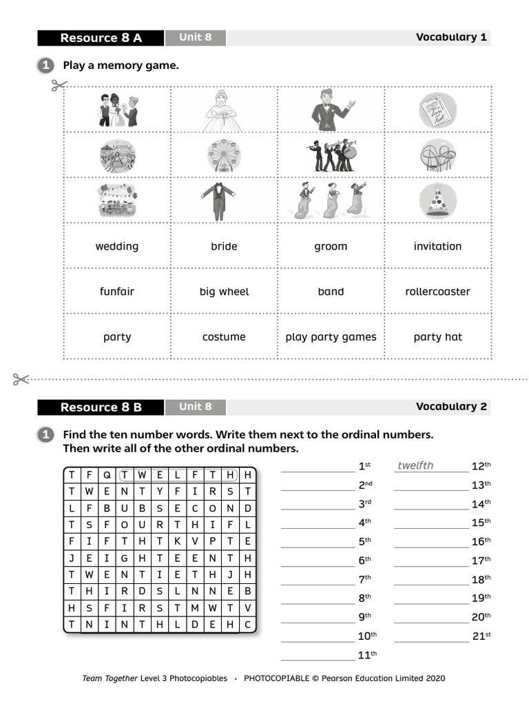 Level 3 Vocabulary Photocopiables | PDF