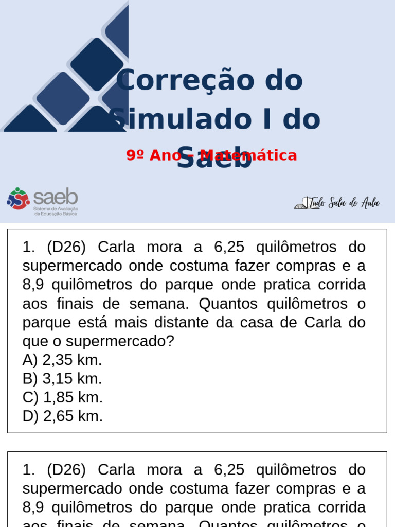 5 Sim i Matematica 9o Ano Tudo Sala de Aula | PDF | Triângulo | Ângulo