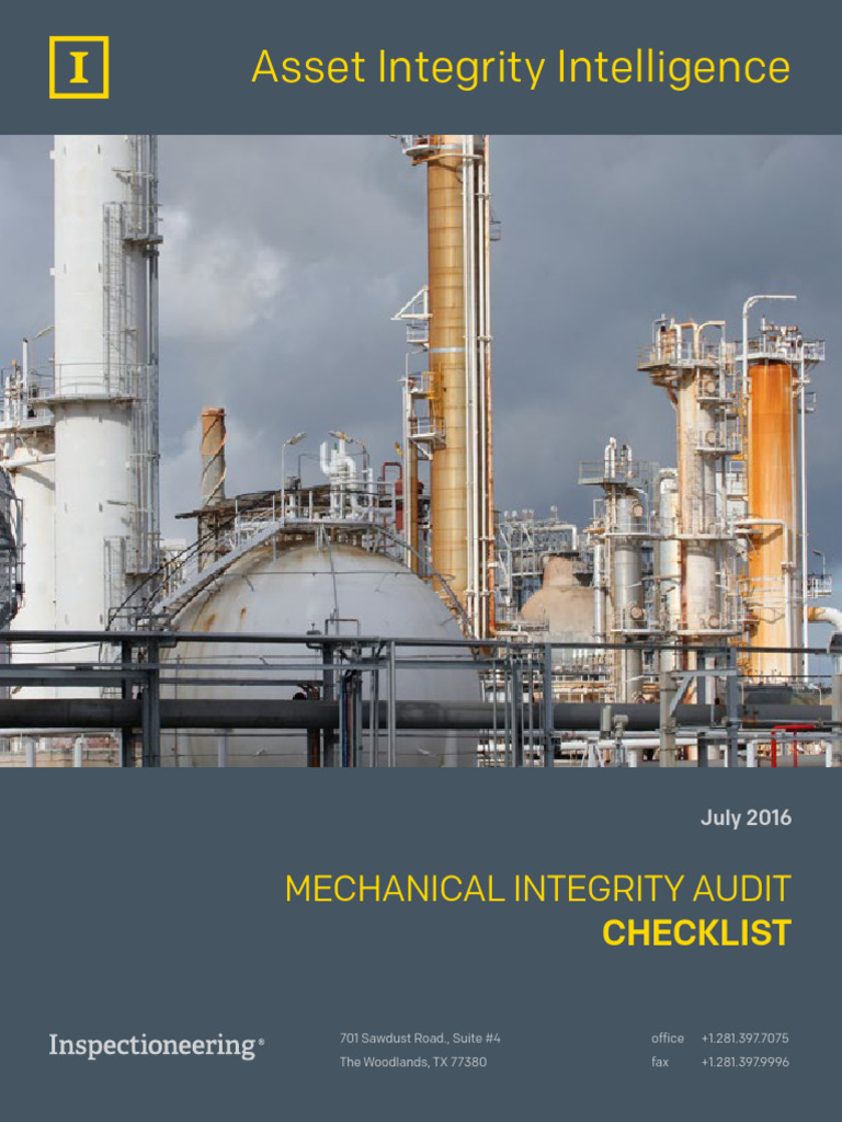 Mechanical Integrity Audit Checklist | PDF | Quality Assurance | Audit