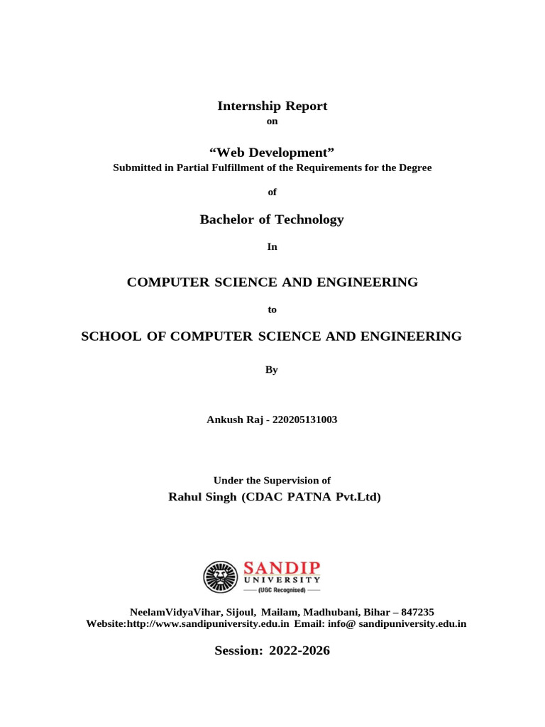 Web Development Internship Report | PDF | Html | Html Element